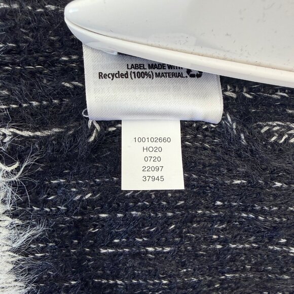 Long Back Striped Fuzzy Sweater Women M Gray INC International Concepts - Picture 7 of 8